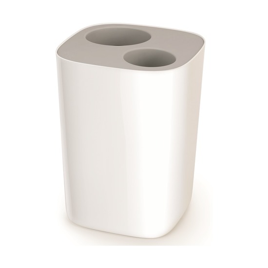 Контейнер для мусора Split для ванной комнаты, бело-серый