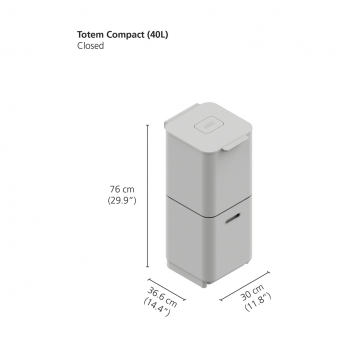 Контейнер для мусора с двумя баками Totem Compact, 40 л, белый