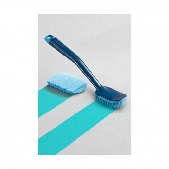 Щетка для мытья посуды CleanTech с запасной насадкой, синяя