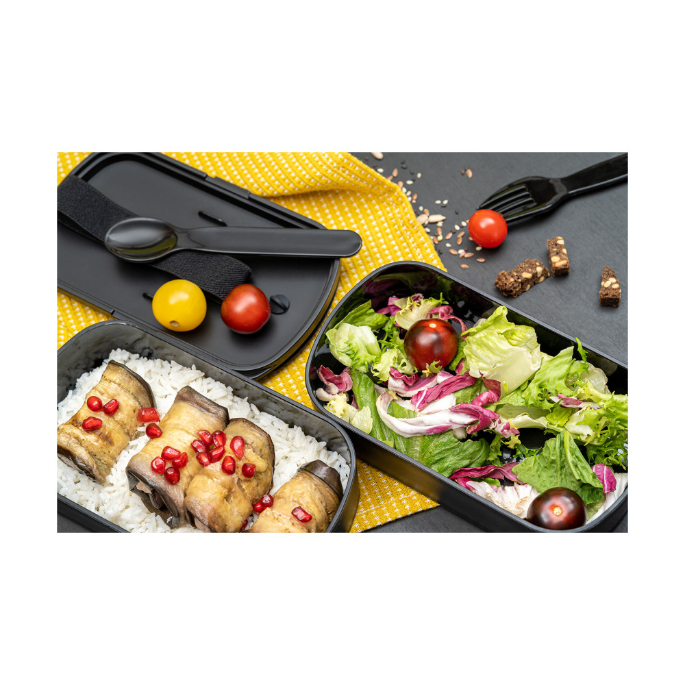 Ланч-бокс с приборами Smart Solutions Food Time, 1 л, черный  SS-LBDL-PP-BLK-1 за 1 200 руб. Купить в официальном магазине Smart  Solutions.