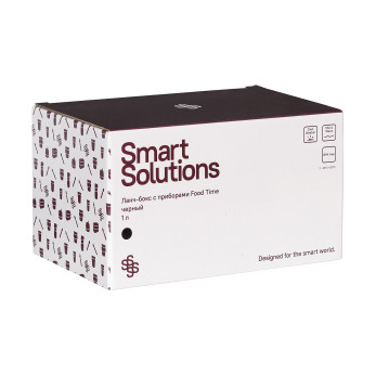 Ланч-бокс с приборами Smart Solutions Food Time, 1 л, черный