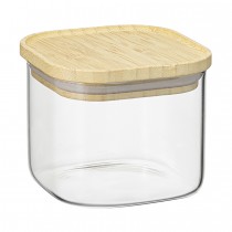 Банка для хранения квадратная Smart Solutions Glass Bamboo, 600 мл